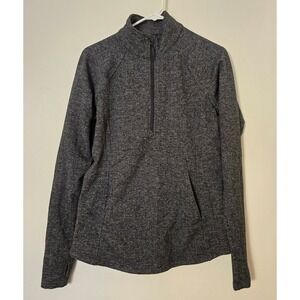 Kyodan Jacket Pullover Quarter Zip Womens Small Gray Chevron